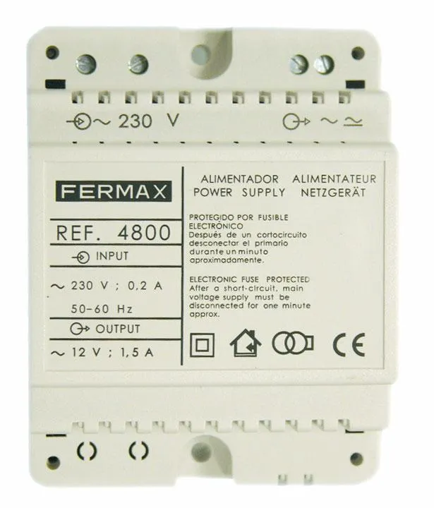 [4800] FERMAX 4800 Alimentador DIN4 230VAC/12VAC-1,5A
